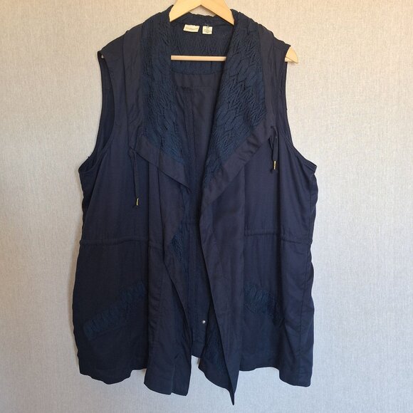 💙 Westbound 100% Lyocell Soft Vest Size 3X Outdoors Layers Fall Relaxed Fit - Picture 8 of 8